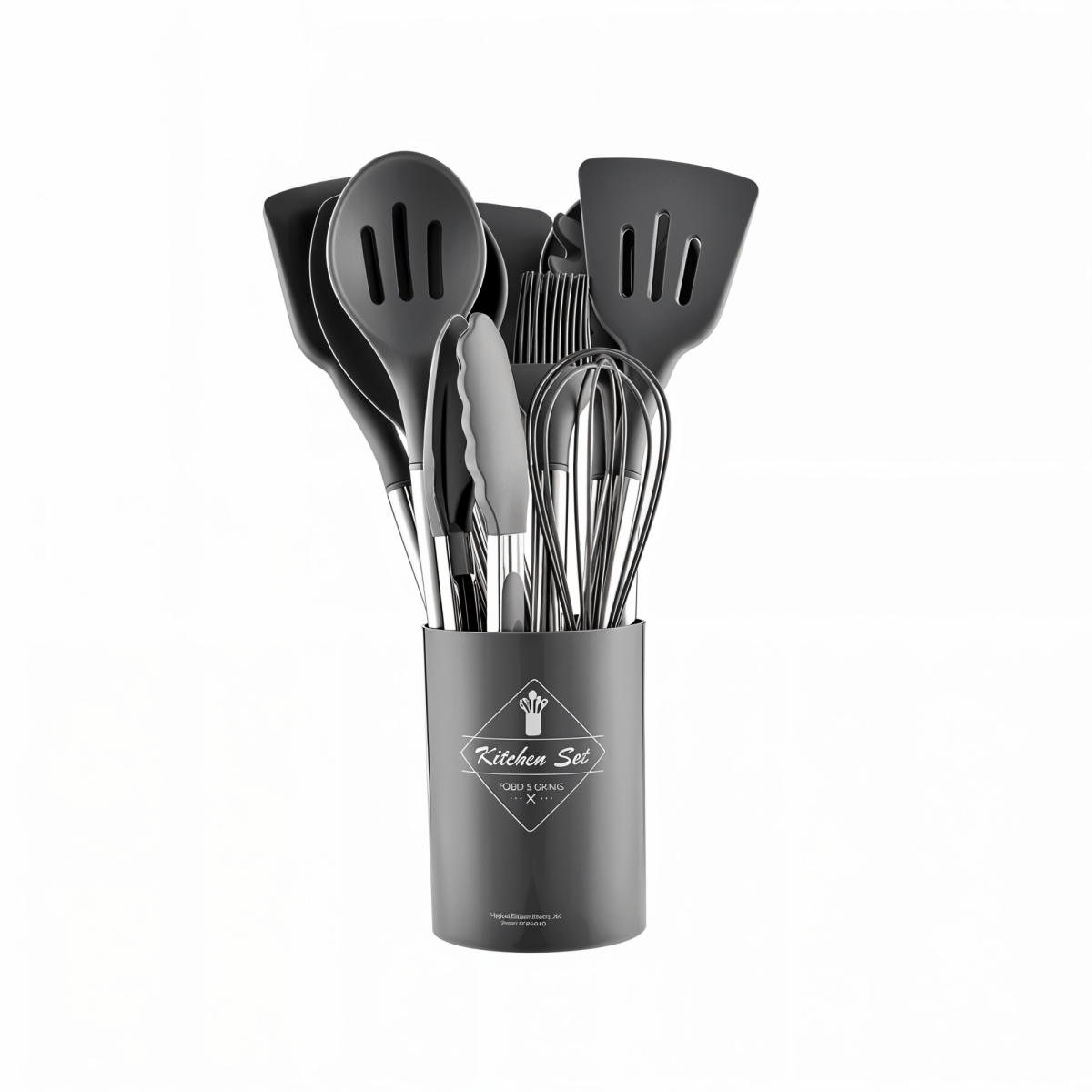 BowLift | 12-piece silicone kitchen utensil set with stainless steel handles for effortless cooking