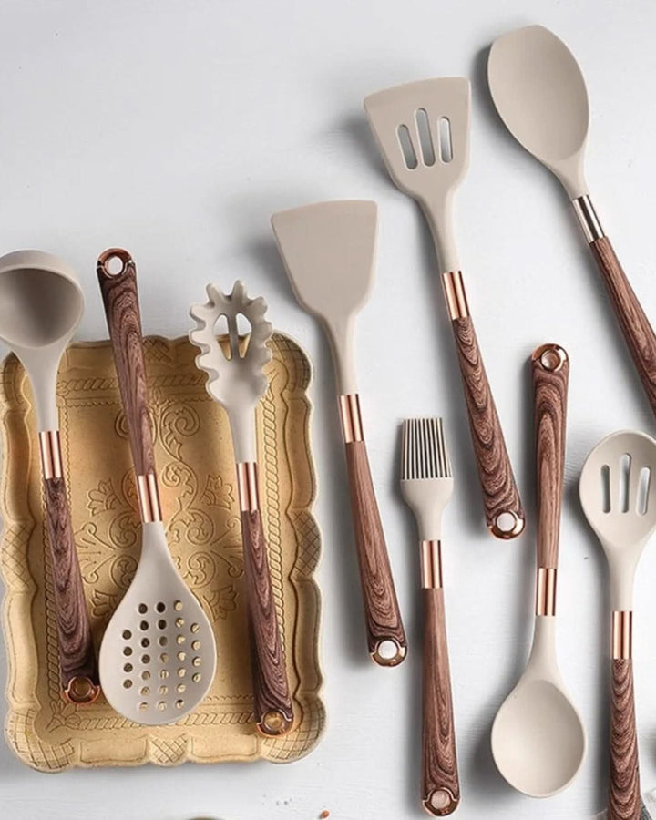 BowLift | Robust Kitchen Utensils Set with Heat Resistant Silicone Heads