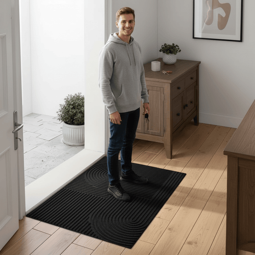 BowLift | Absorbent, washable mat with flowing line pattern