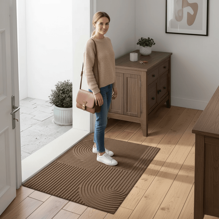 BowLift | Absorbent, washable mat with flowing line pattern