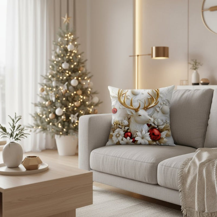 BowLift | Set von 4 Weihnachts-velours Kissenbezügen mit einzigartigen festlichen Designs