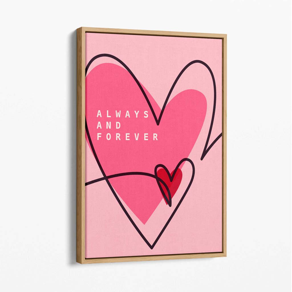 Always and Eternity Sketches Hearts Canvas Art Print | Bowlift