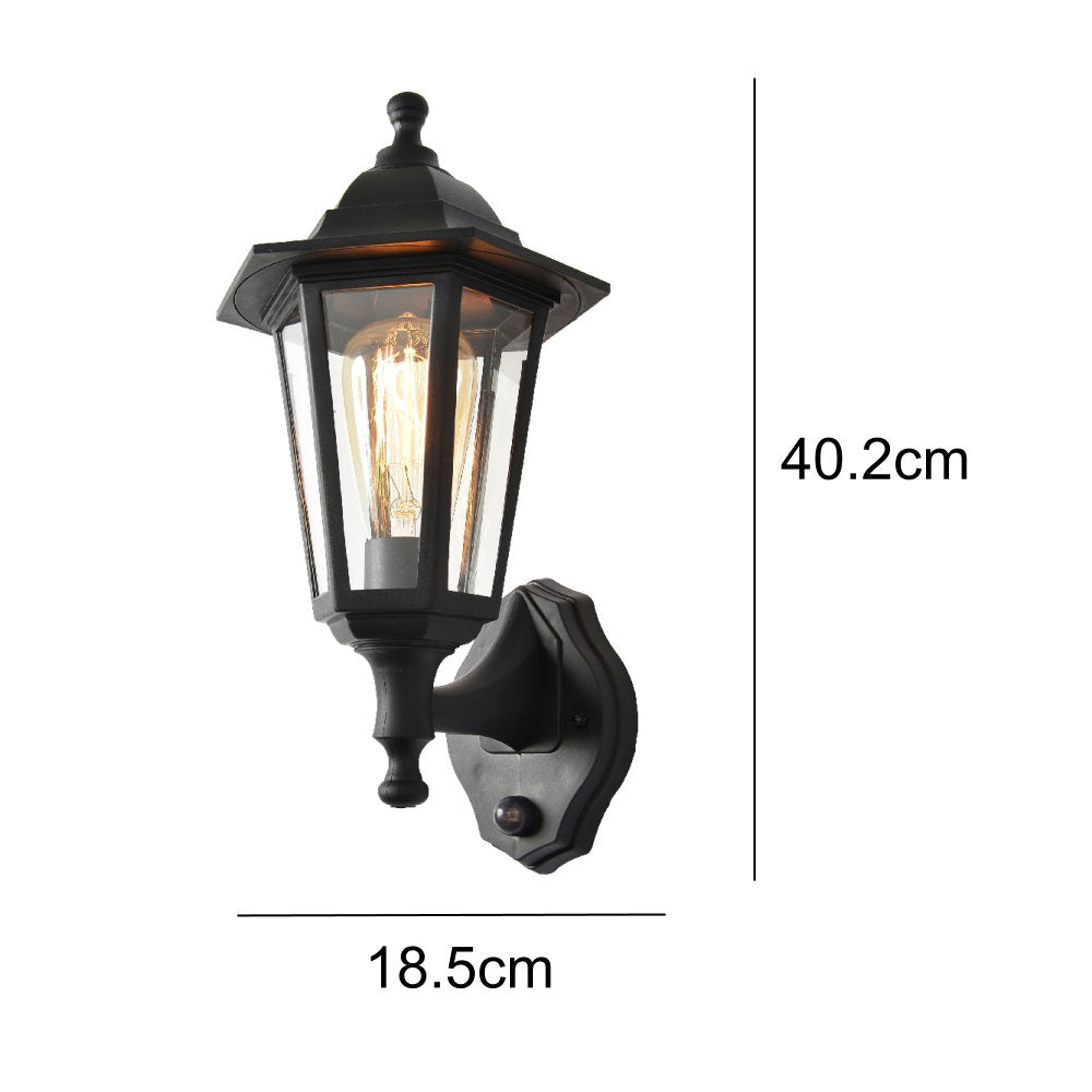 BowLift | Black Outdoor Vintage Hanging Lamp with PIR