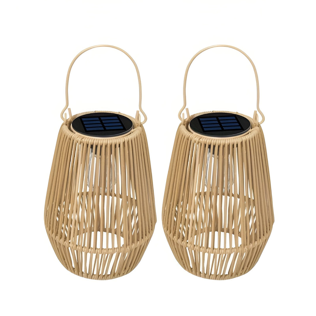 BowLift | CageRattan – Bamboo Solar Garden Light – Waterproof Hanging Lantern
