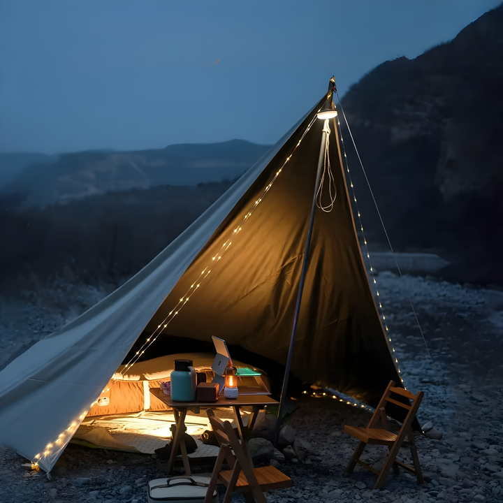 BowLift | CampBeam LED Outdoor String Lights – Rechargeable Waterproof Lights with Magnetic Hooks & 5 Lighting Modes