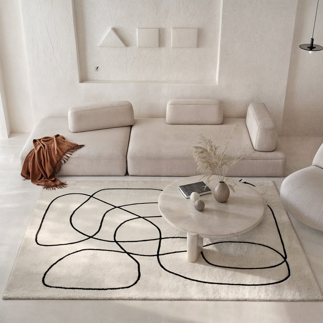 Abstract Weave – Luxury Wool Area Rug with Design Bowlift