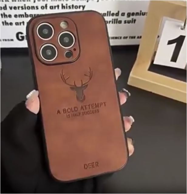 BowLift | Deer - Luxury Leather iPhone Case with Stylish Design and Shockproof Protection