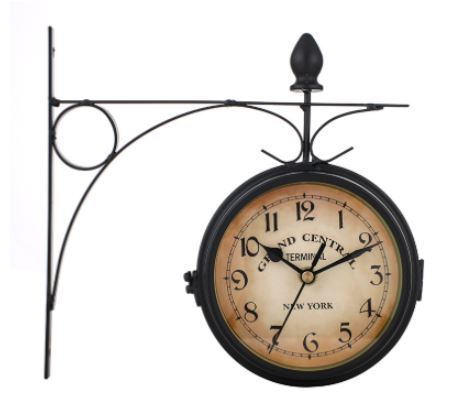 BowLift | Black Double Sided Railway Outdoor Clock