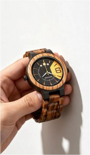 BowLift | Wooden Mens Watch Men Date Display in Wood Gift Box