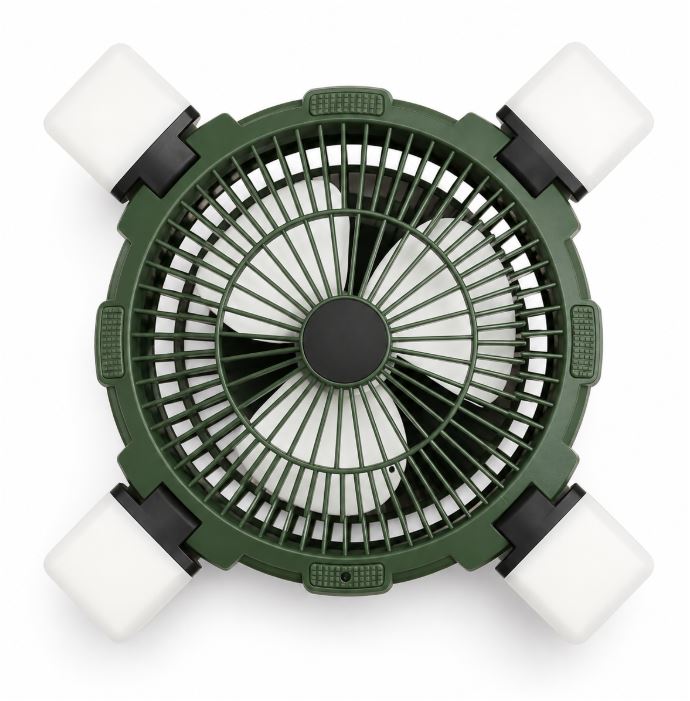 Multi-Functional Camping Fan with LED Lights Bowlift