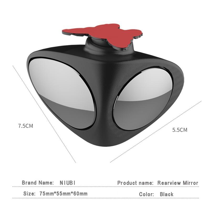 BowLift | Car Mirror Large Vision Rear View Auxiliary Reversal Blind Zone Wide Angle Mirror360 Rotation Adjustable  Dual Lens Coach Mirror