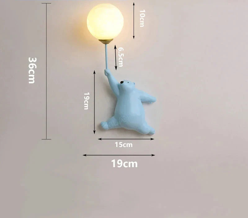 Wall lamp for children's room | Stylish cartoon wall lamp for nursery | Bowlift