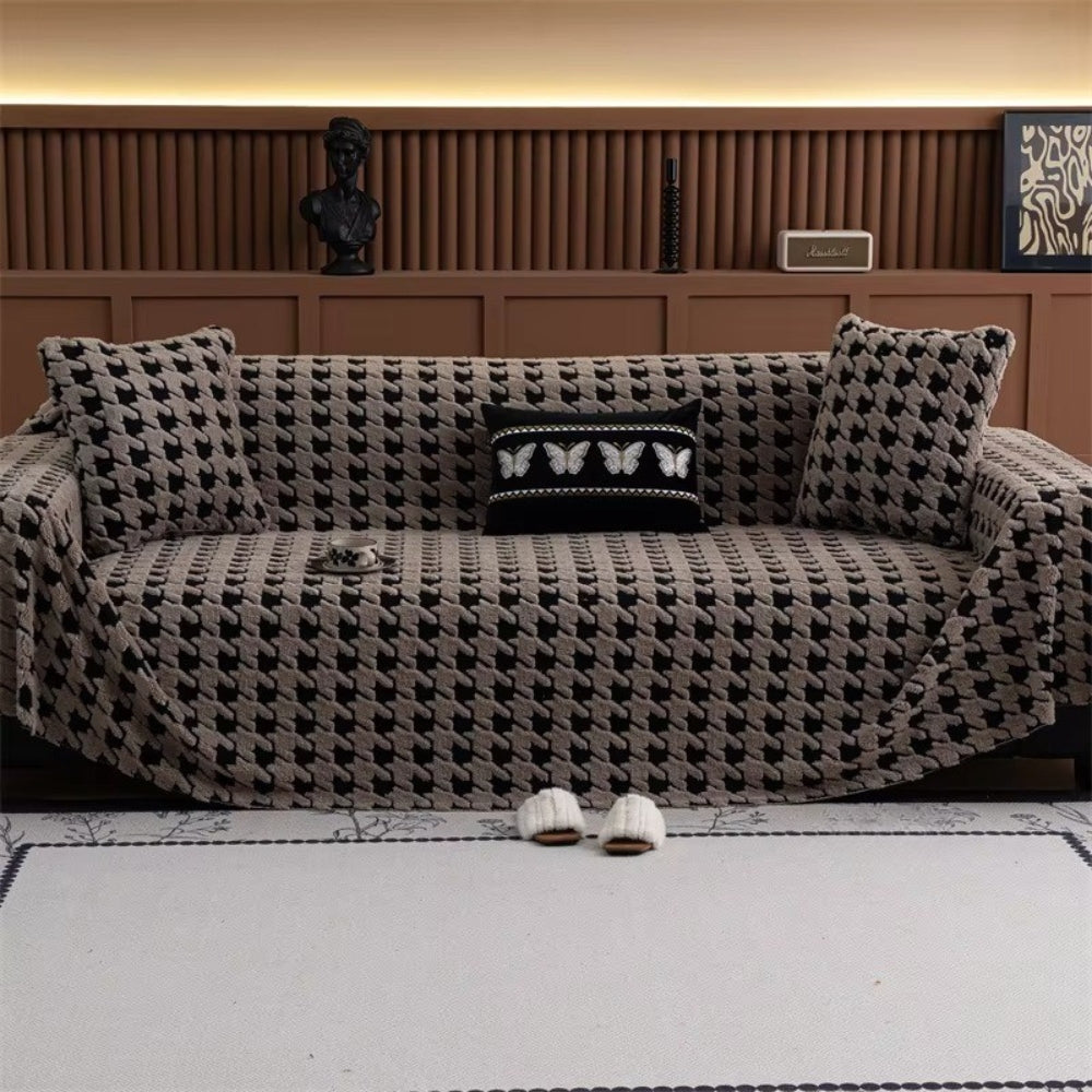 BowLift | Cavalli Houndstooth Plush Sofa Cover