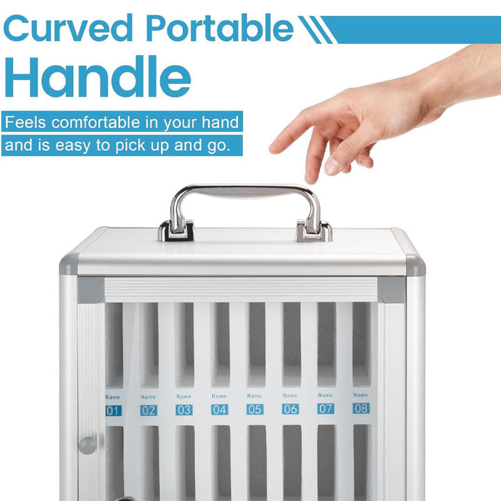 BowLift | 36 Slots Cell Phone Safe Locker Lockable Cell Phone Storage Cabinet, Cell Phone Lock Box With Handle For Classroom Office Exam (Silver)