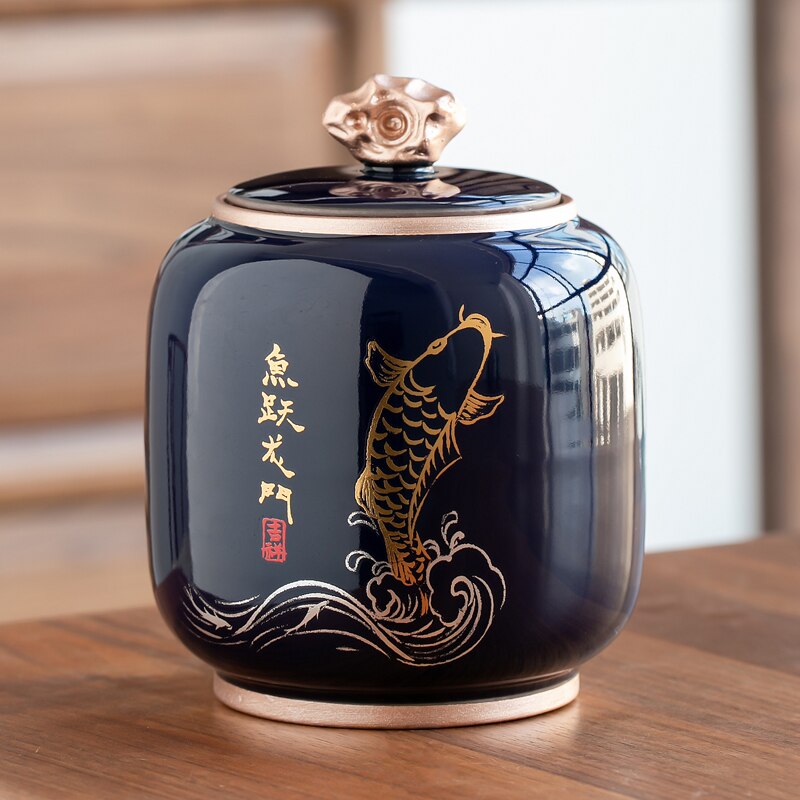 BowLift | Ceramic Teapot Tea Cajon Tea Box Storage Tea Container Moisture-Proof Sealed Tank Storage Tank Candy Jar Storage Box
