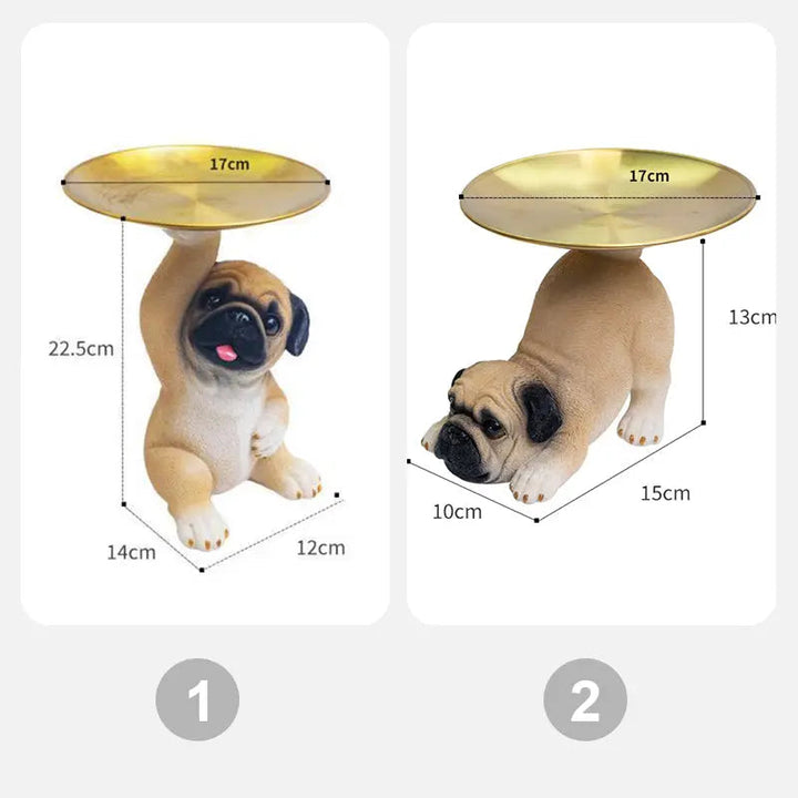 BowLift | Charming Dog Statue made of Resin with Tray for Keys & Small Items