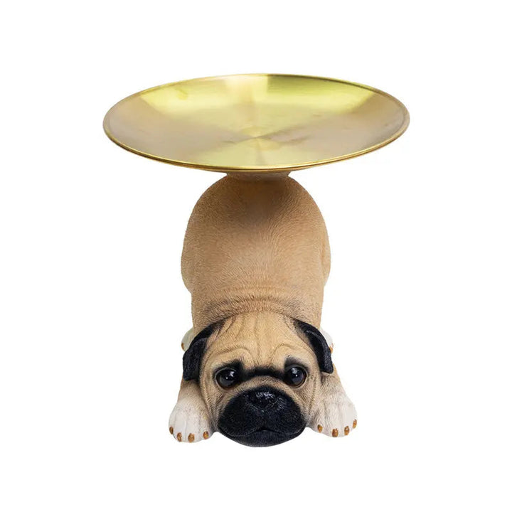 BowLift | Charming Dog Statue made of Resin with Tray for Keys & Small Items