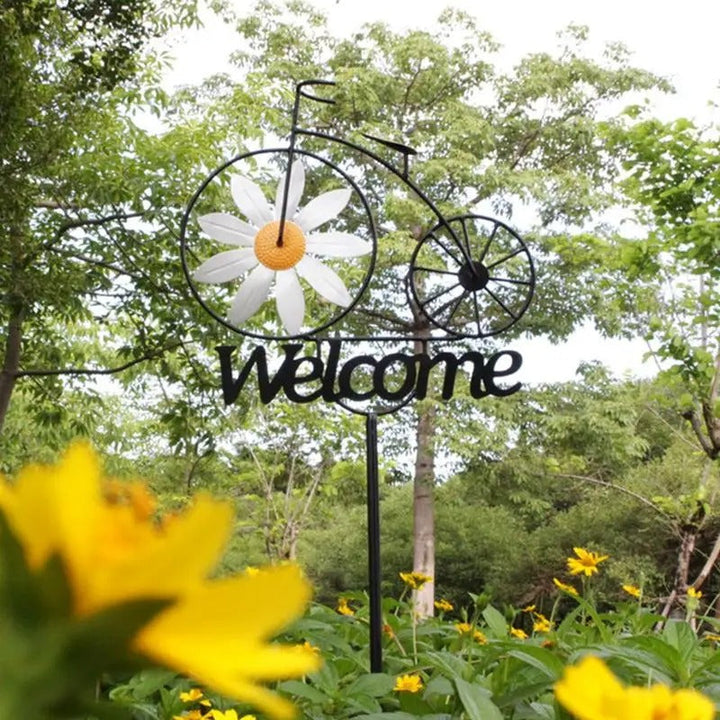 Charming Bicycle Welcome Windmill | Bowlift