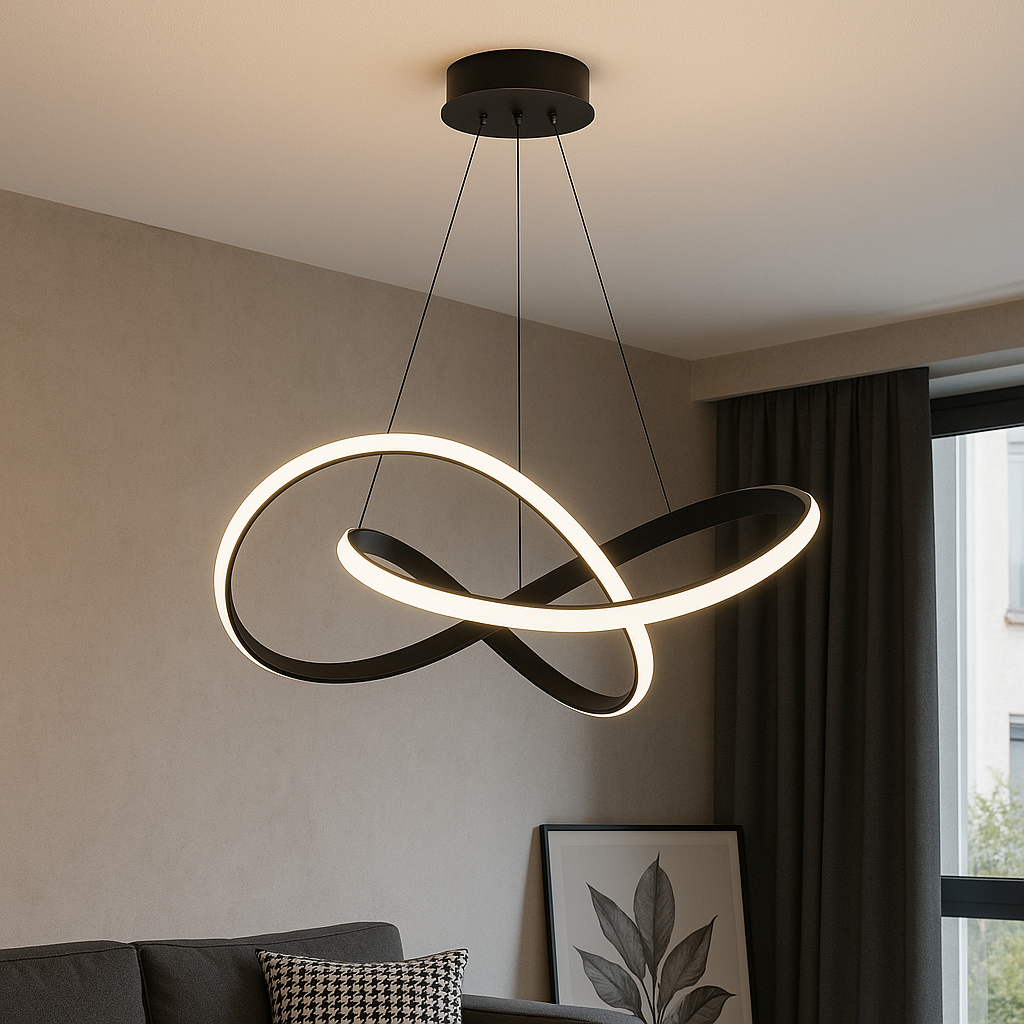 BowLift | Modern Pendant Lamp Dining Room Aluminum Black