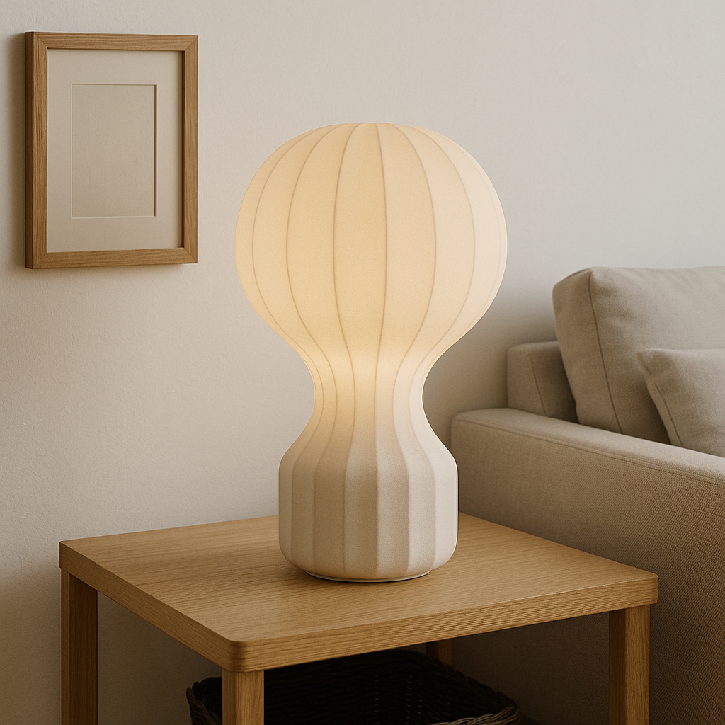 BowLift | Silka | Wabi Sabi Silk Table Lamp – Warm LED Light