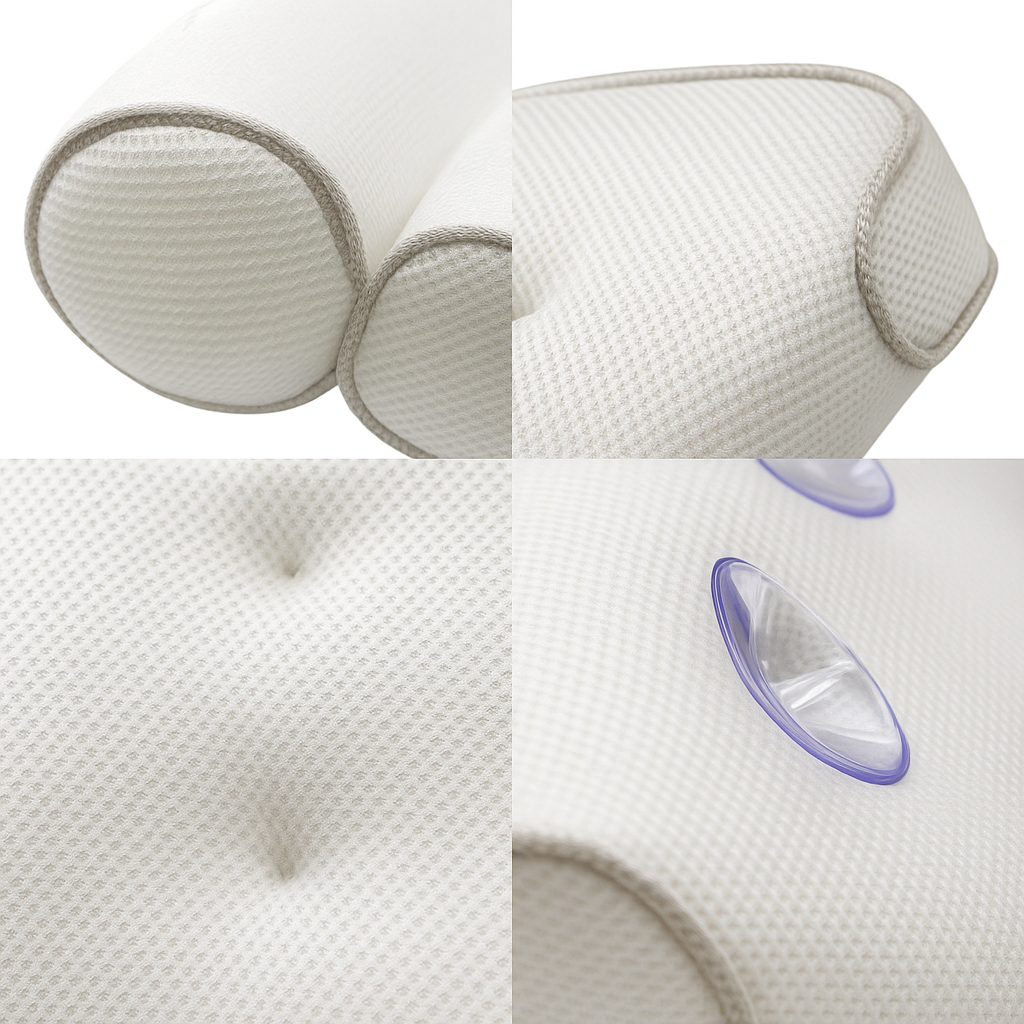 SoakEase Bath Pillow – Neck & Head Support – Non-Slip Cushion – Enhances Relaxation – Fits All Bathtubs – Soft & Comfortable Bowlift