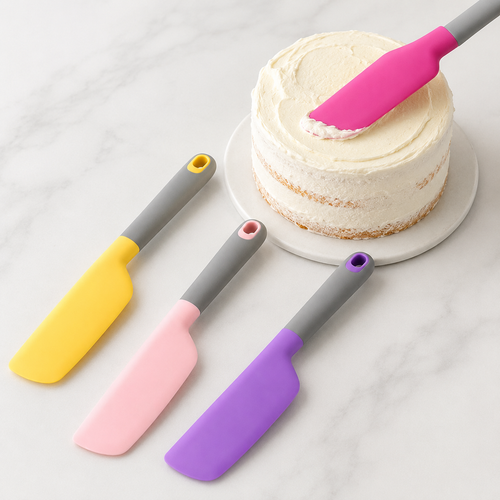 Angled silicone spatula with ergonomic non slip handle Bowlift