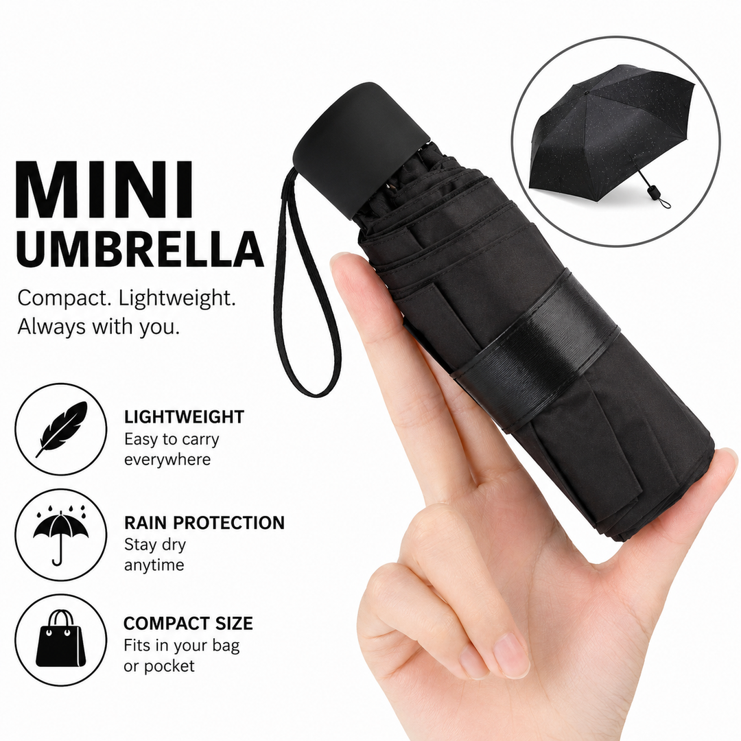 Ultralight Compact Collapsible Travel Umbrella with Auto Open Close and Windproof Canopy Bowlift