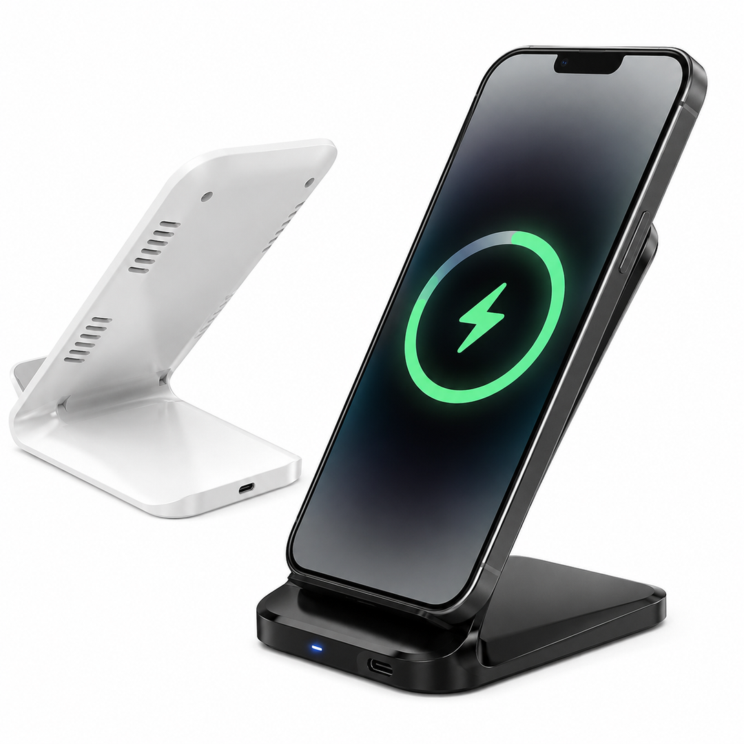 Adjustable foldable wireless charging stand with heat dissipation vents Bowlift