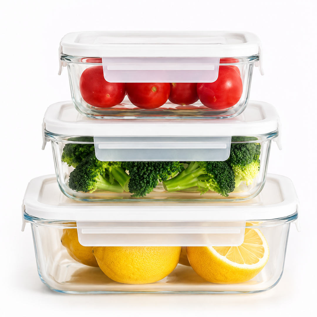Tempered Glass Airtight Meal-Prep Storage Containers with Locking Silicone Lids Bowlift