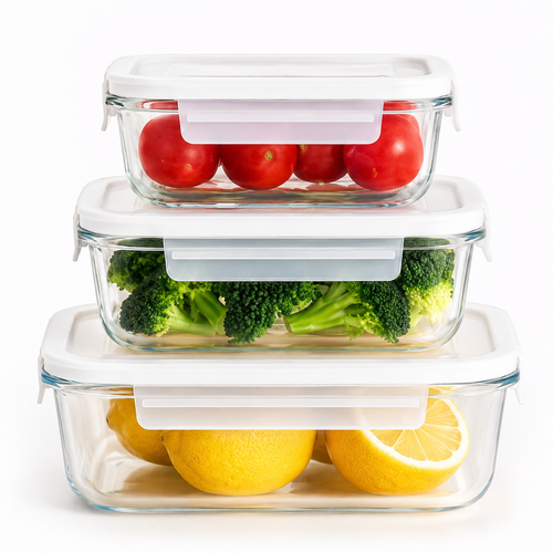 Tempered Glass Airtight Meal-Prep Storage Containers with Locking Silicone Lids Bowlift
