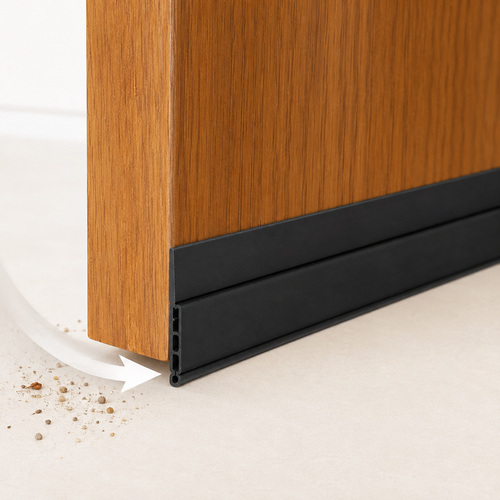 Self-Adhesive Flexible Door Sweep Weatherproof Seal Strip Bowlift