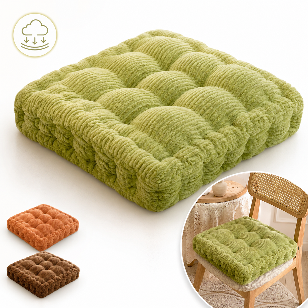 Textured Tufted Seat Cushion Pad Set for Dining Chairs and Floor Seating Bowlift