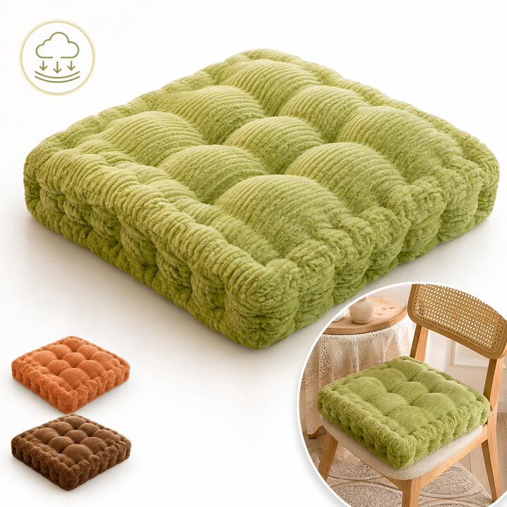Textured Tufted Seat Cushion Pad Set for Dining Chairs and Floor Seating Bowlift