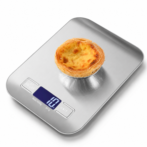 Precision Stainless Steel Digital Kitchen Scale with Tare and Backlit LCD Bowlift