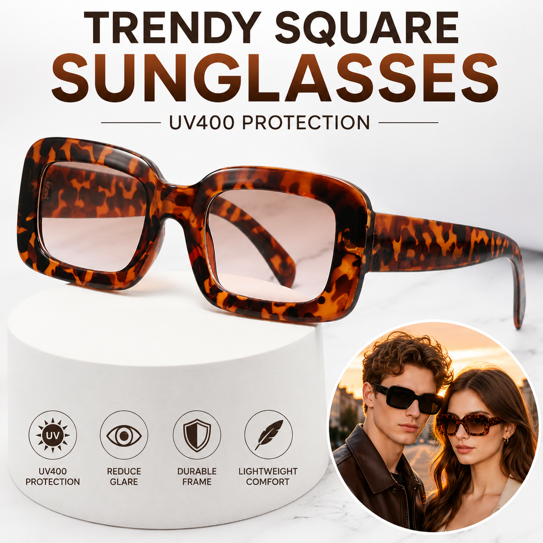 Retro Chunky Rectangular Acetate Sunglasses with Polarized Full UV Protection Bowlift