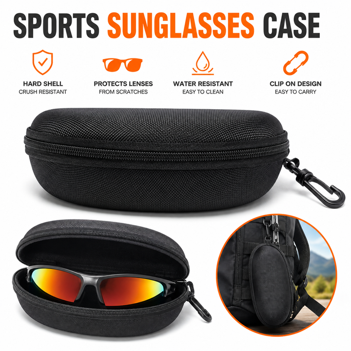 Hardshell Protective Eyewear Case with Zipper and Clip Bowlift