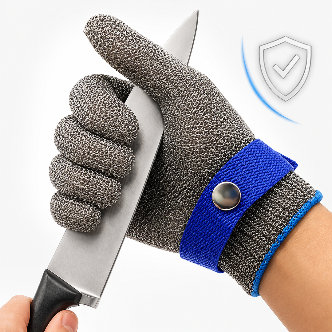 Cut-Resistant Protective Glove with Adjustable Webbing Wrist Strap Bowlift