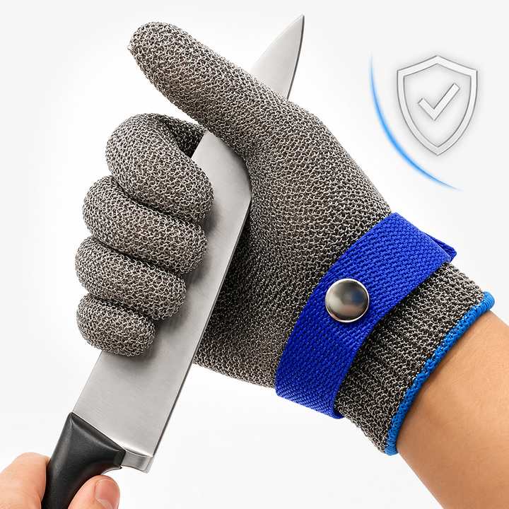 Cut-Resistant Protective Glove with Adjustable Webbing Wrist Strap Bowlift