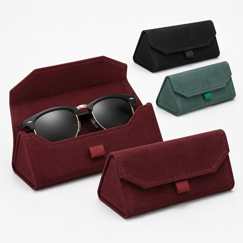 Foldable Suede Sunglasses Case with Magnetic Closure Bowlift
