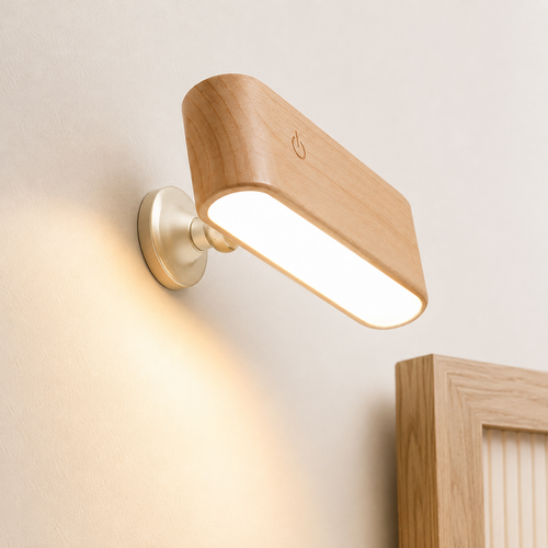 Walnut-Finish Magnetic LED Desk Task Lamp Bowlift