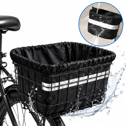 Waterproof Reflective Drawstring Bicycle Basket Liner Bowlift