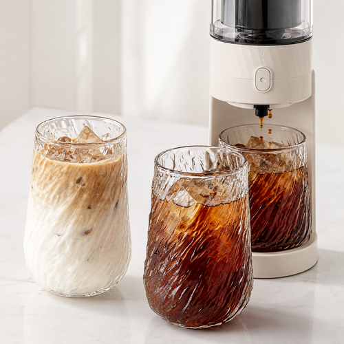 Twisted Textured Hand-Blown Glass Tumbler Set Bowlift