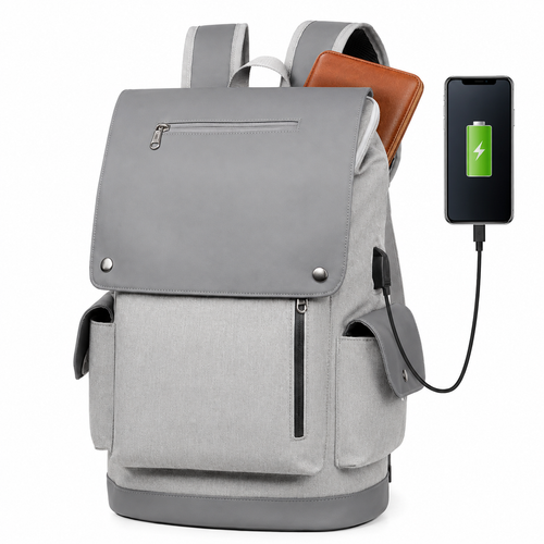 Unisex Anti-Theft Urban Laptop Backpack with Water-Resistant Flap and Multiple Organizer Pockets Bowlift