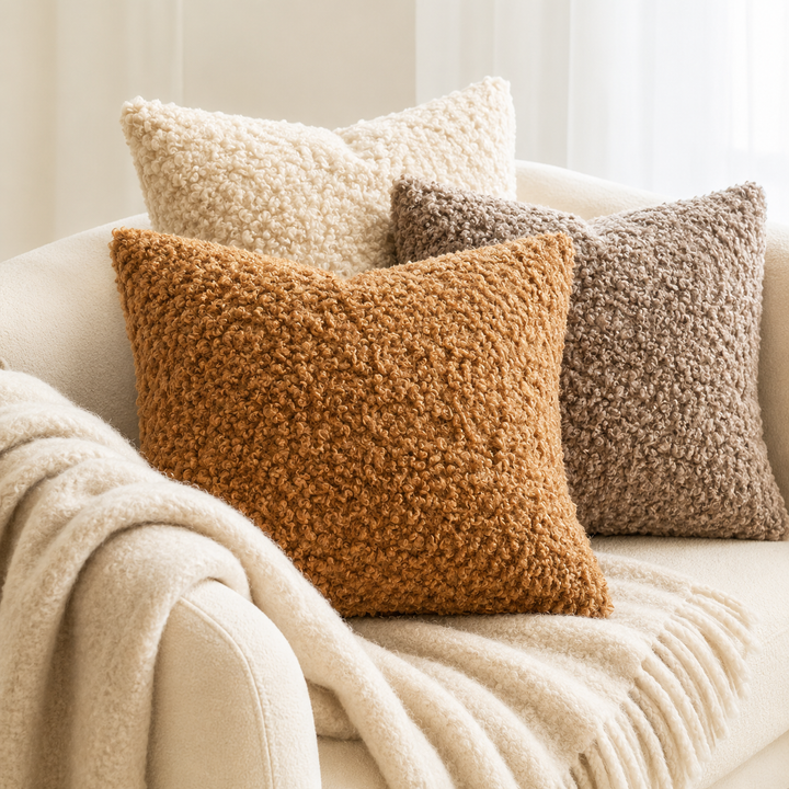 Luxury Curly Faux Shearling Decorative Throw Pillow Cover Bowlift