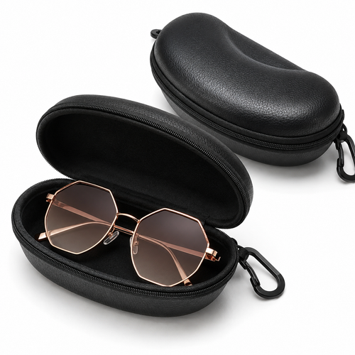 Hardshell Zippered Protective Eyewear Case with Carabiner Bowlift