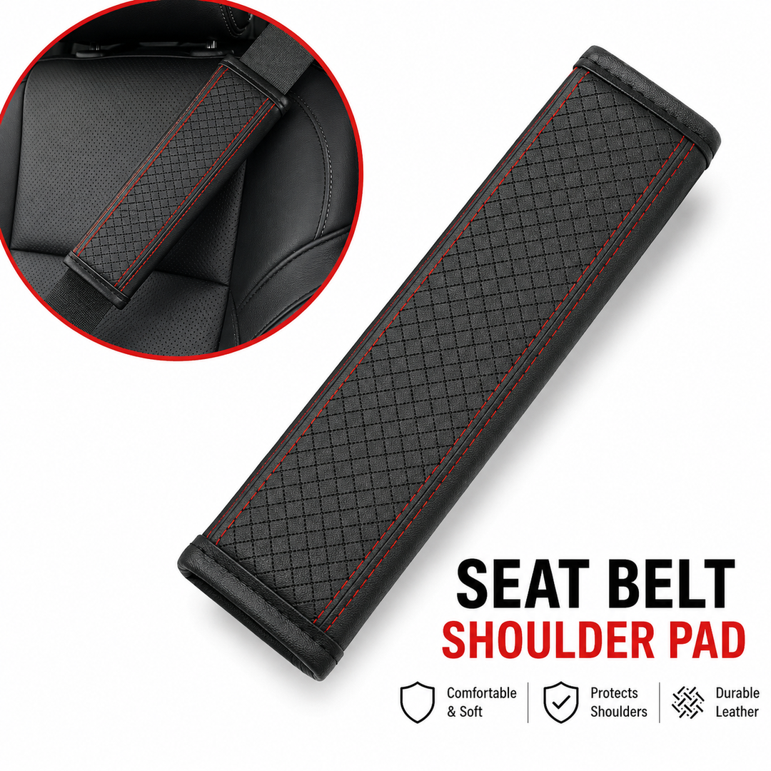 Padded Anti-Slip Quilted Seat Belt Shoulder Cushion with Reinforced Stitching Bowlift