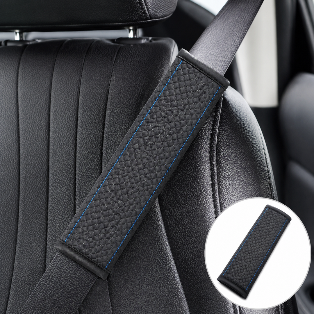 Padded Anti-Slip Quilted Seat Belt Shoulder Cushion with Reinforced Stitching Bowlift