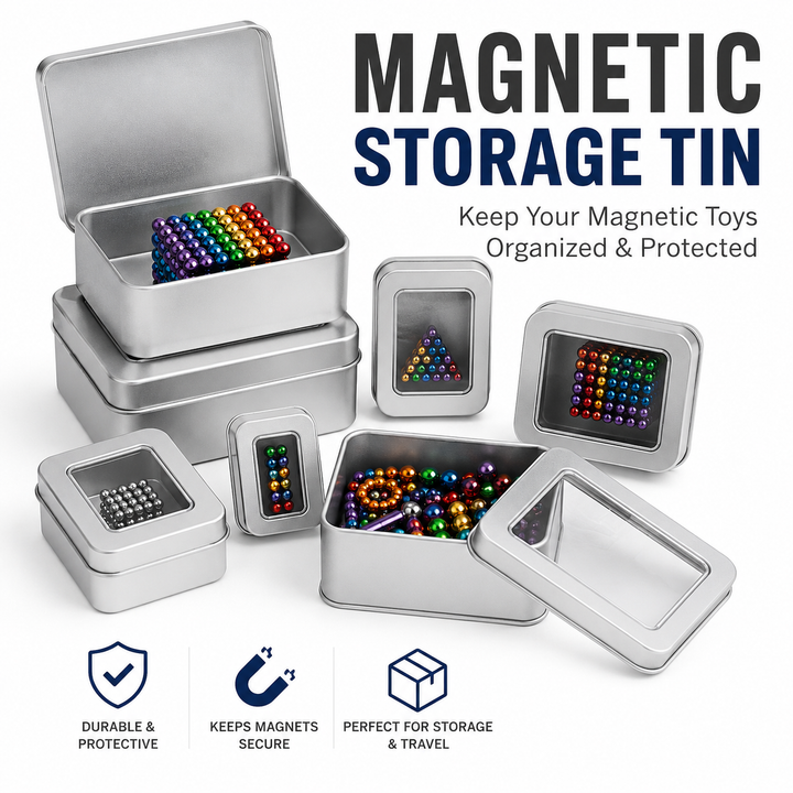 Rectangular metal storage tin with clear display window lid Bowlift