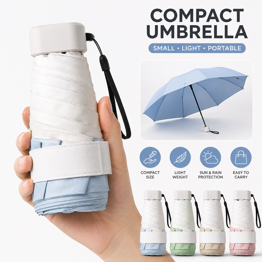 Compact foldable high UV protection travel umbrella with portable carrying case Bowlift