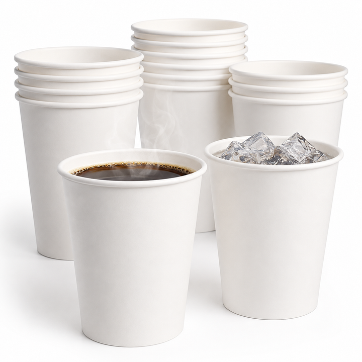 Biodegradable single-wall disposable paper cups for hot and cold drinks Bowlift